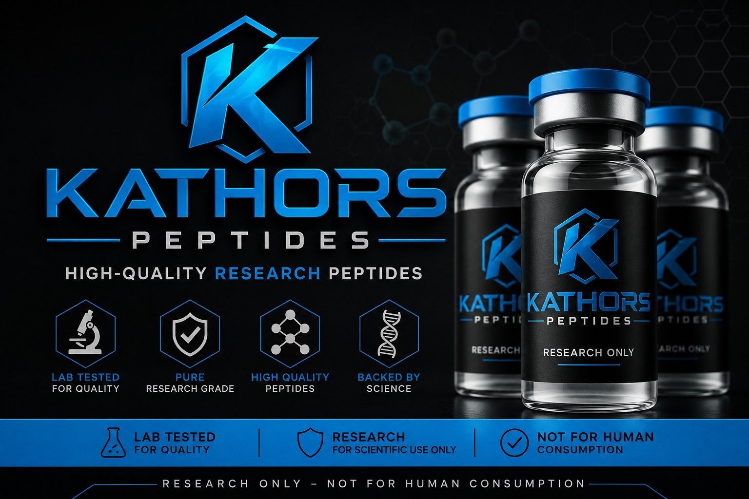 Kathors Peptides — research-grade peptides. A U.S.-based supplier of peptides for laboratory research use. Research only — not for human consumption.